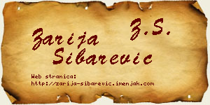 Zarija Šibarević vizit kartica